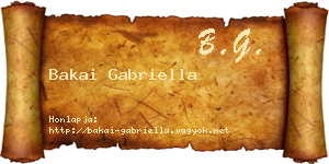 Bakai Gabriella névjegykártya